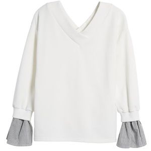 J.O.A. Los Ángeles Ruffle Cuff Sweatshirt